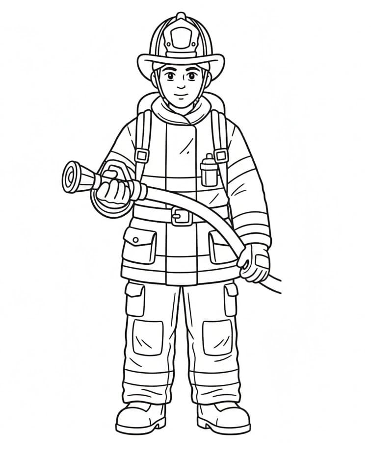 Pompiere Regalo da colorare