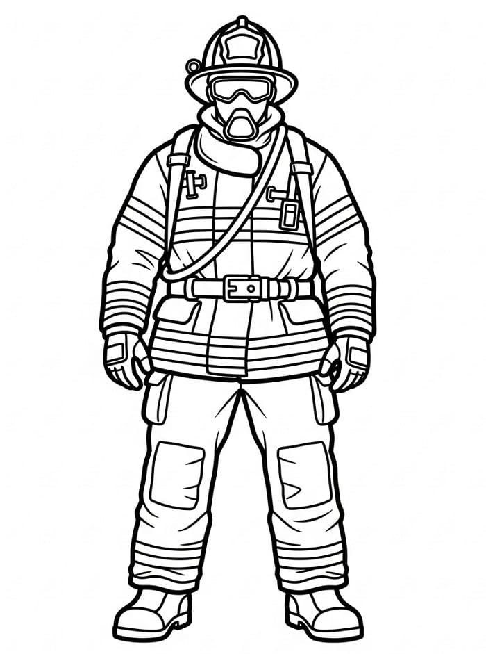 Pompiere Stampabile Gratis da colorare