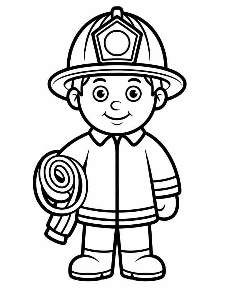 Pompiere Stampabile per Piccoli da colorare