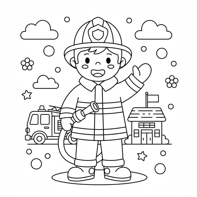 Pompiere Straordinario da colorare