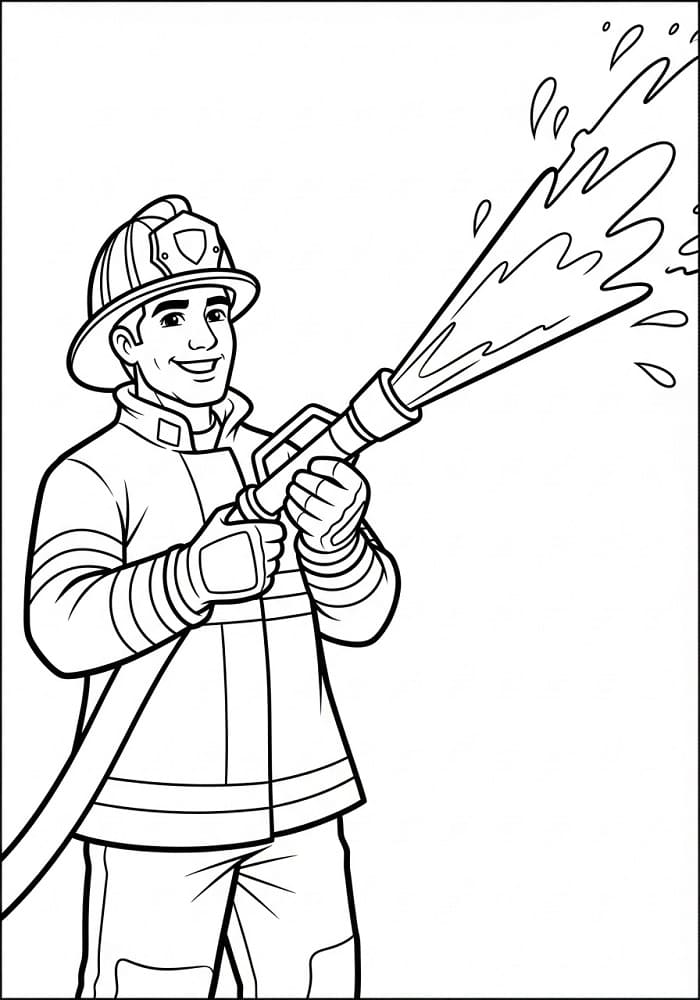 Pompiere da Stampare da colorare