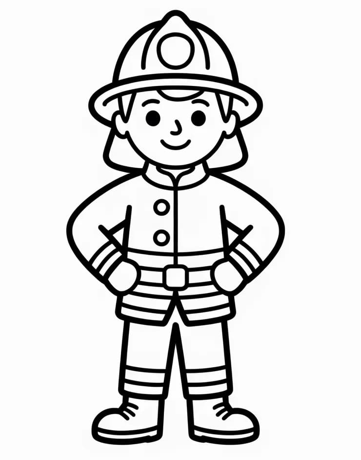 Pompiere per Bimbi da colorare