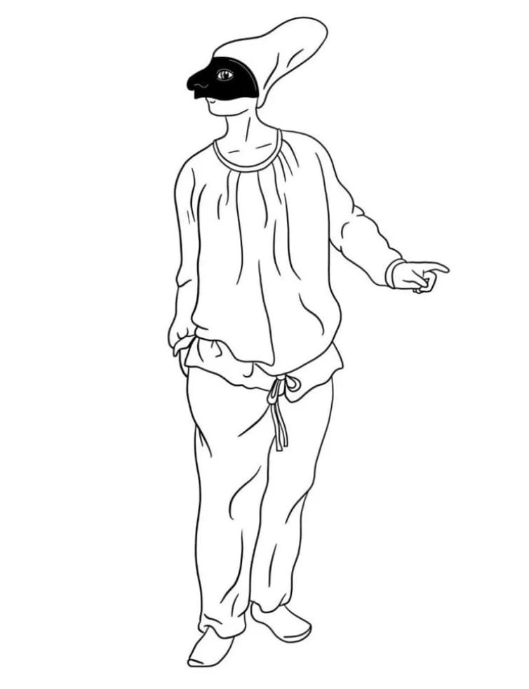 Pulcinella Gratis per Bambini da colorare