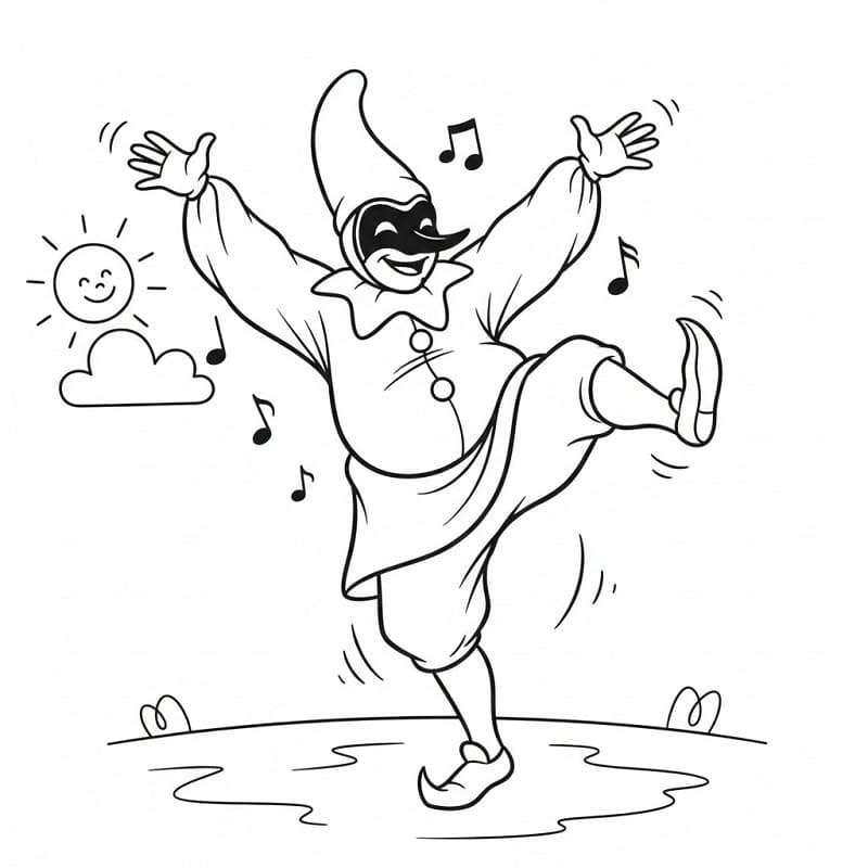 Pulcinella Omaggio da colorare