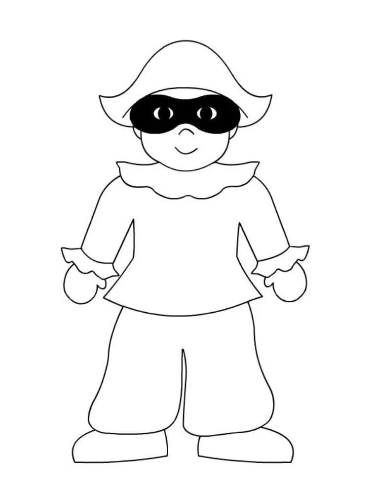 Pulcinella Stampabile per Piccoli da colorare