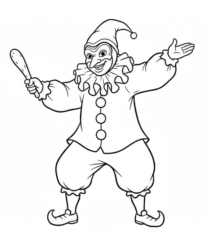 Pulcinella per Bimbi da colorare