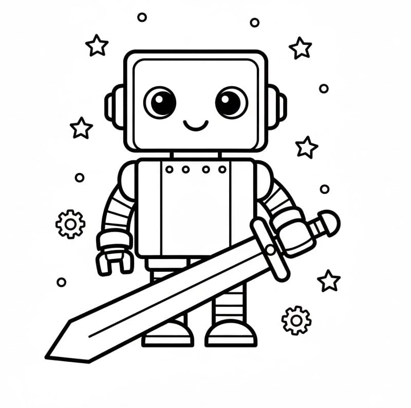 Robot Carino da colorare