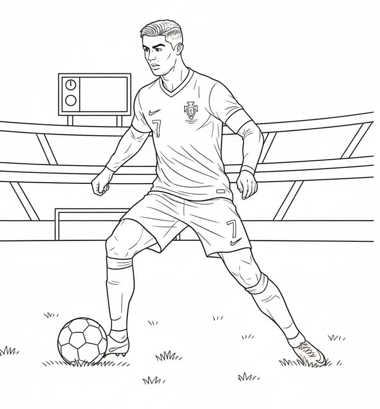 Ronaldo Immagine Gratis da colorare