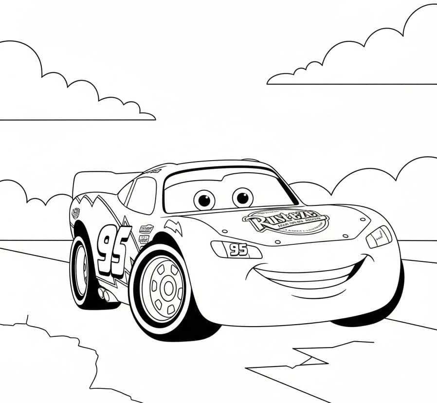 Saetta McQueen Stampabile per Piccoli da colorare