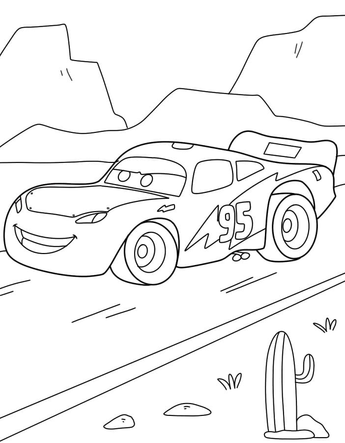 Saetta McQueen da Stampare da colorare