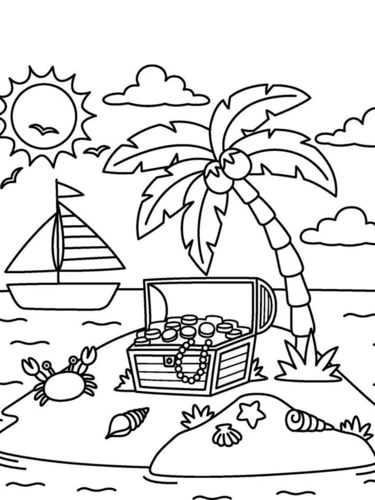 Scena Isola da colorare