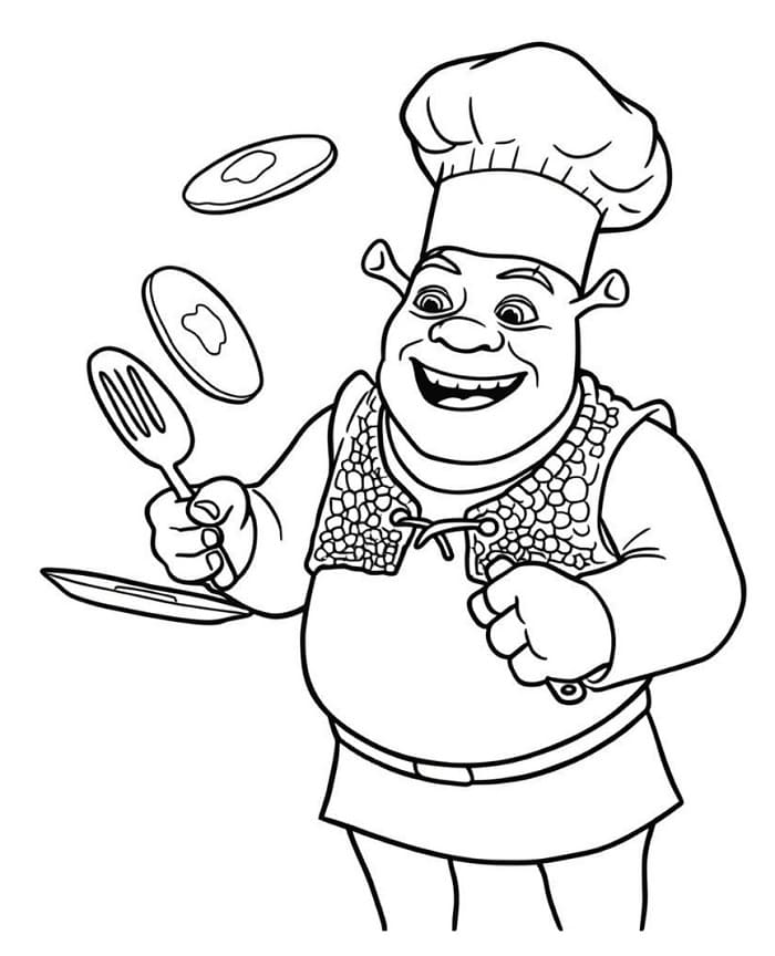 Shrek Facile da colorare