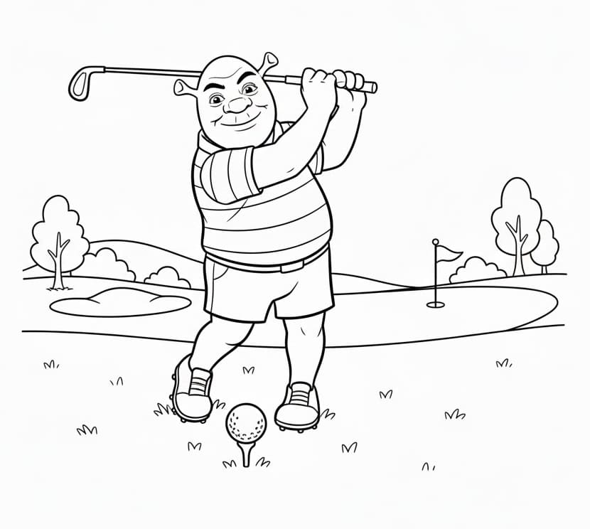 Shrek per Bimbi di 1 Anno da colorare