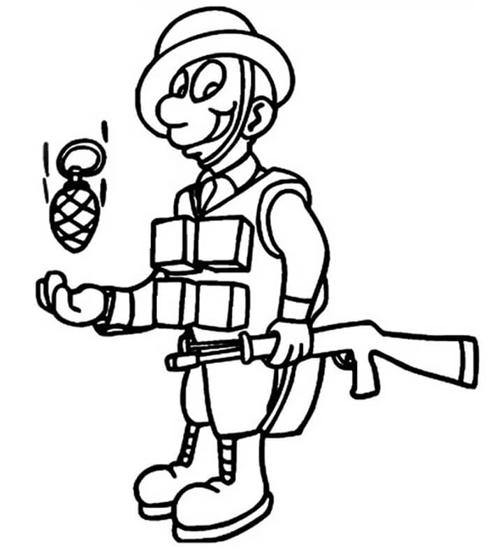 Soldato Gratis per Bambini da colorare