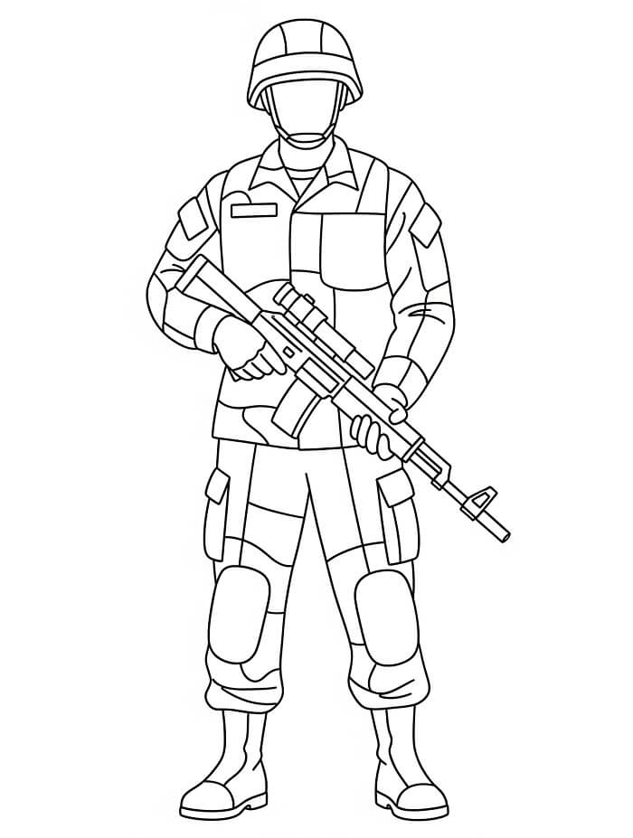 Soldato Immagine Gratis da colorare