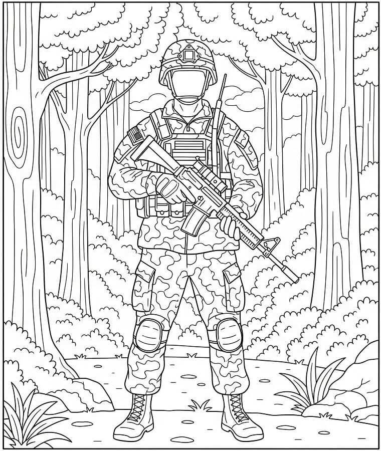 Soldato Immagine Stampabile da colorare