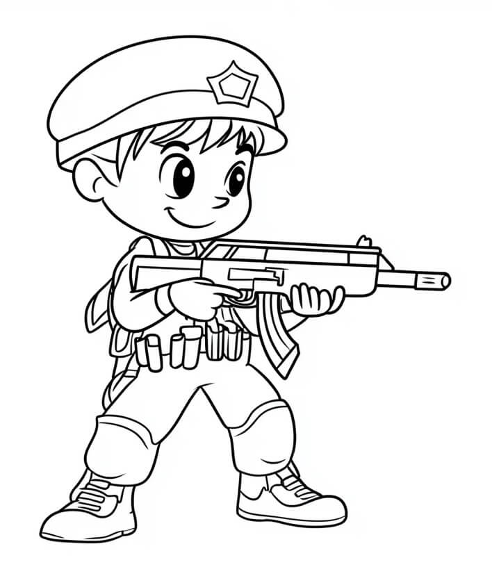 Soldato Stampabile per Bambini da colorare