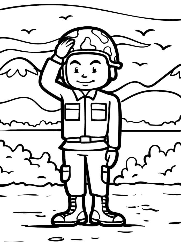 Soldato per Bimbi di 6 Anni da colorare