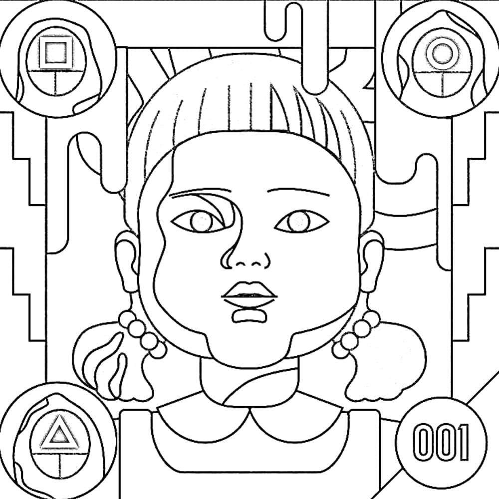 Squid Game Gratis per Bambini da colorare