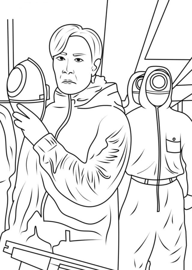 Squid Game Stampabile per Bambini da colorare