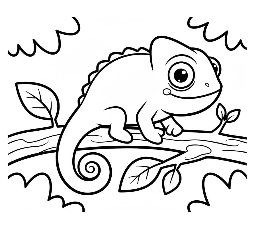 Stampa Camaleonte da colorare