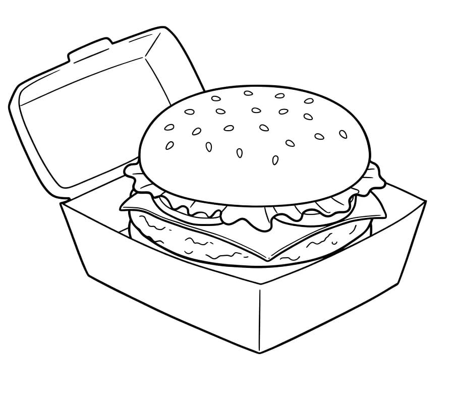 Stampa Hamburger da colorare