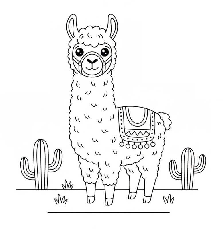 Stampa Lama da colorare