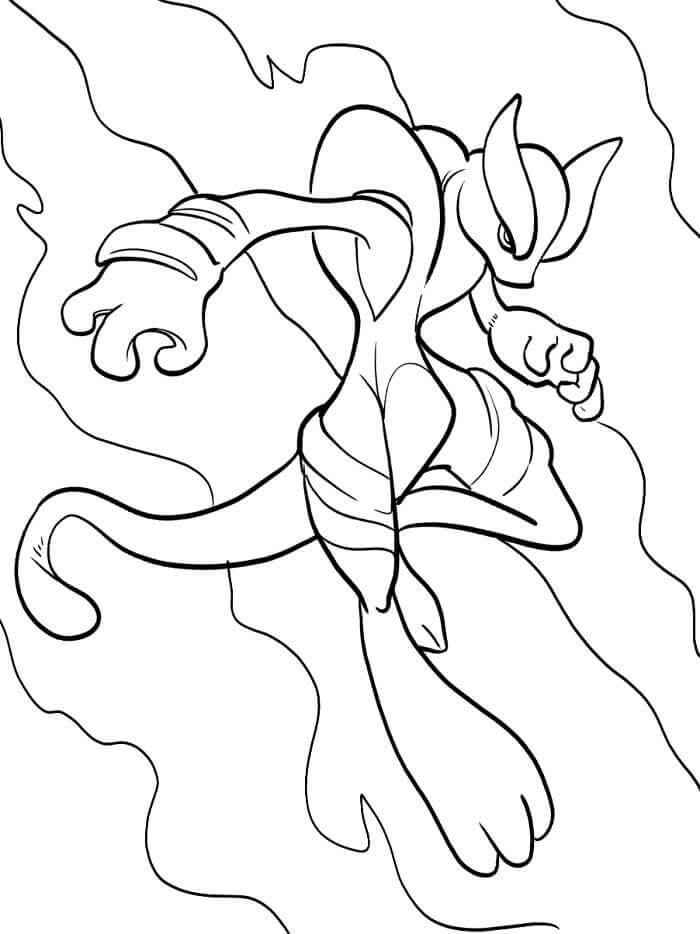 Stampa Mewtwo da colorare