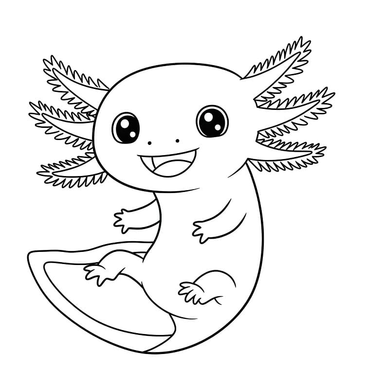 Stampabile Gratis Axolotl da colorare