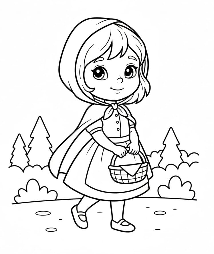 Cappuccetto Rosso da colorare