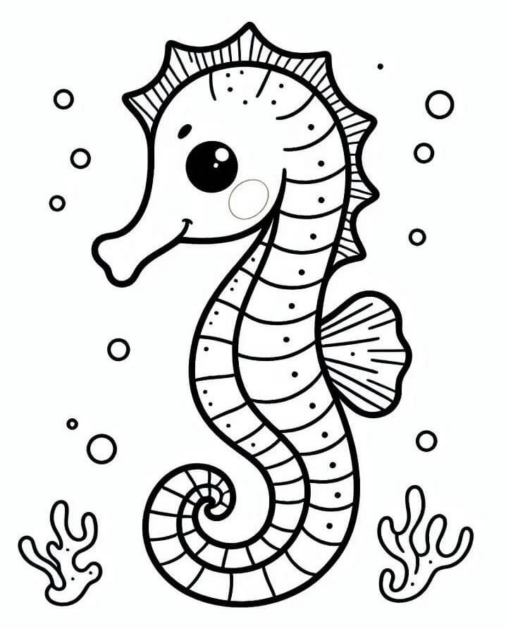 Stampabile Gratis Cavalluccio Marino da colorare