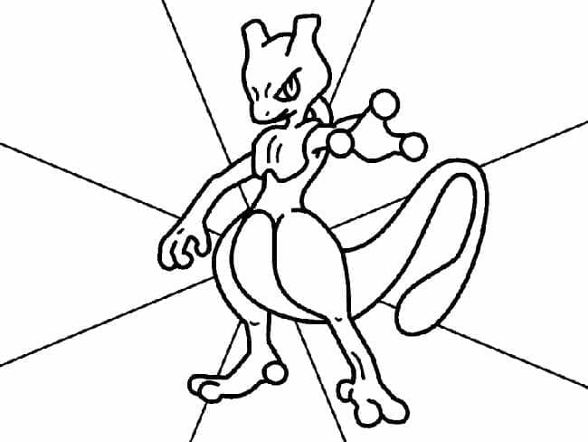Stampabile Gratis Mewtwo da colorare