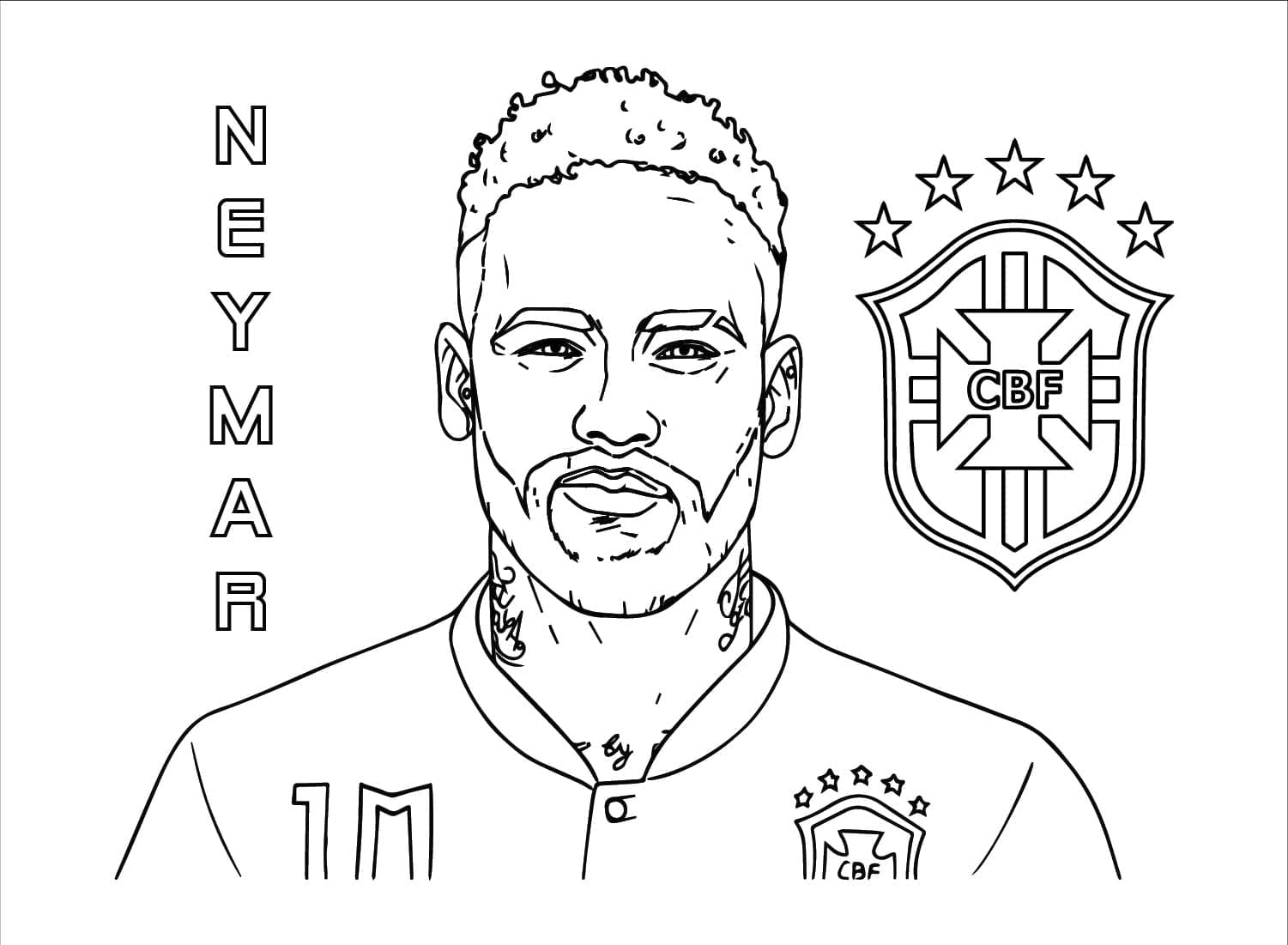 Stampabile Gratis Neymar da colorare