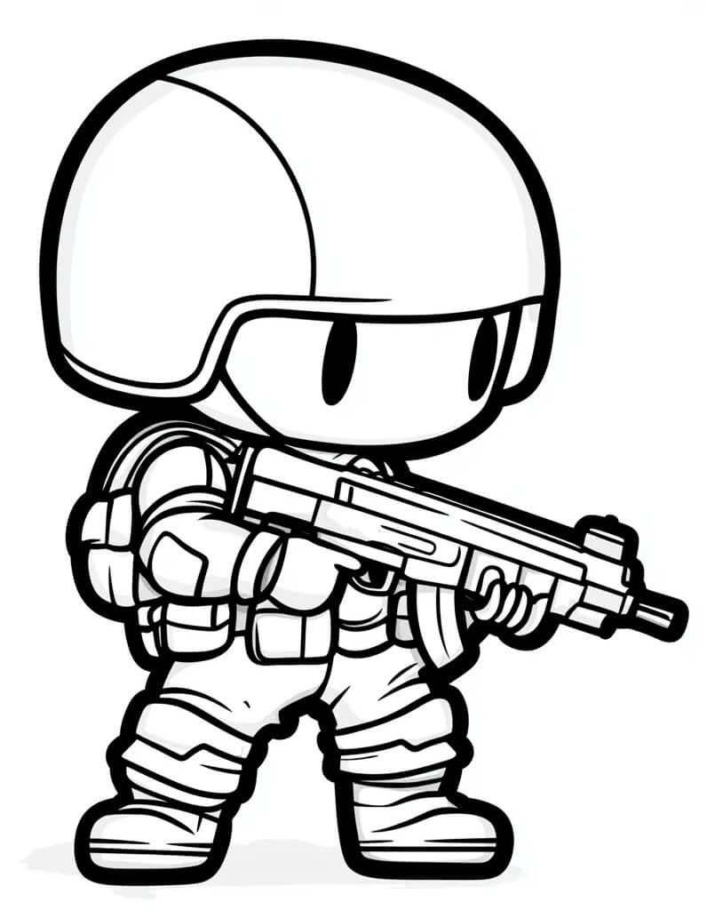Stampabile Gratis Soldato da colorare