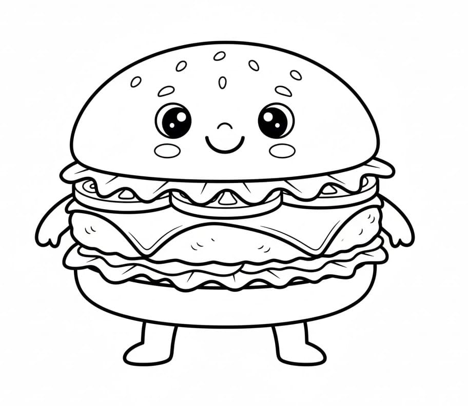 Hamburger da colorare