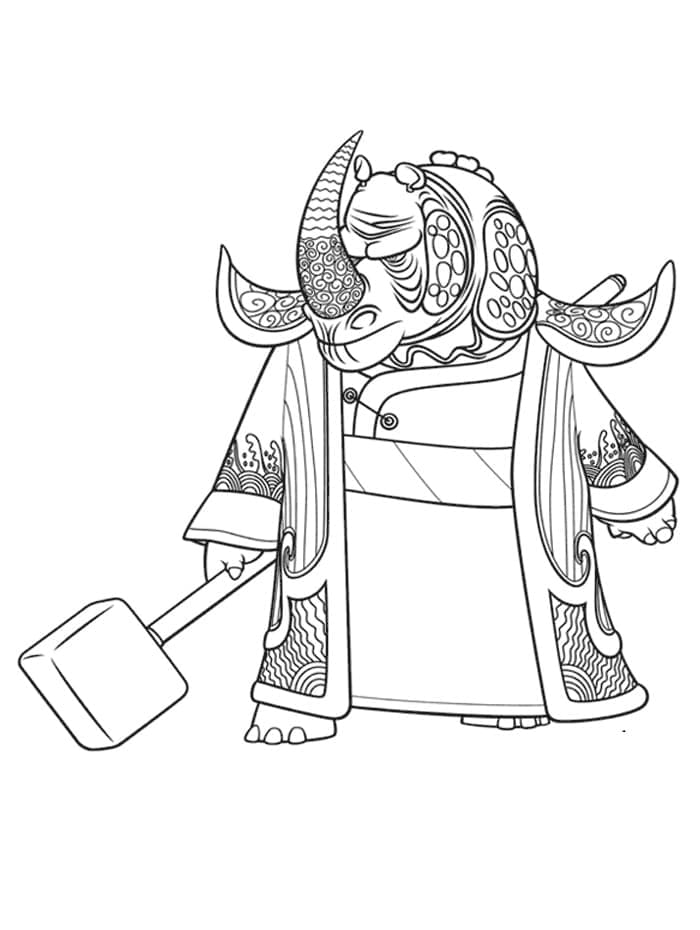 Stampabile Kung Fu Panda Omaggio da colorare