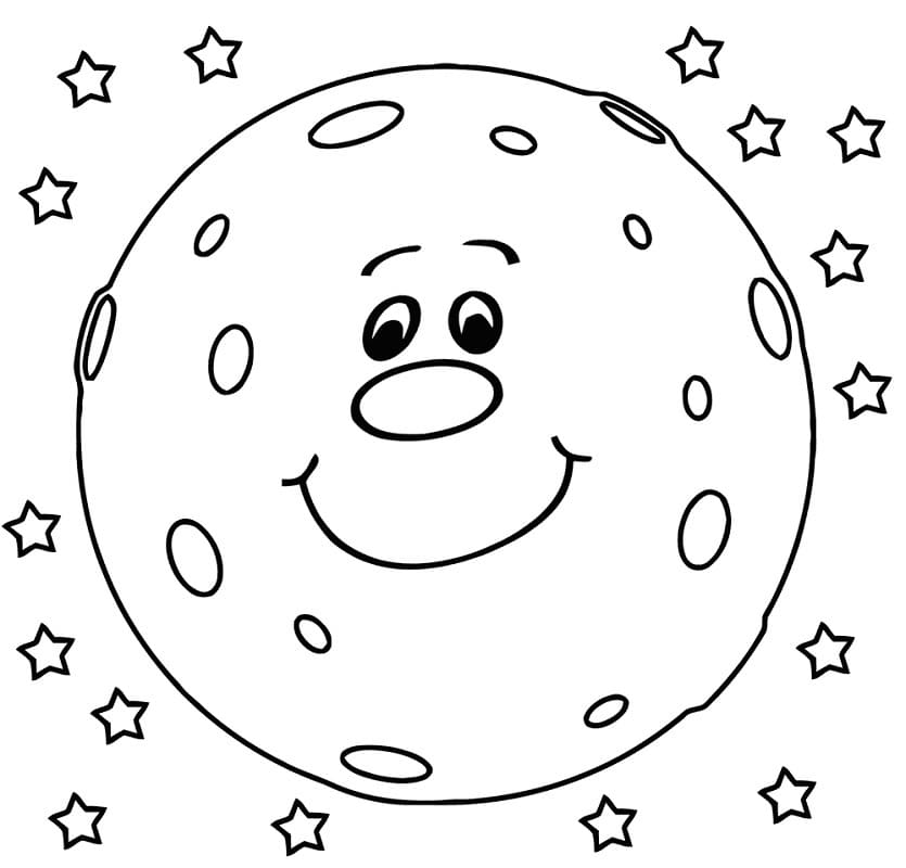 Stampabile Luna Omaggio da colorare