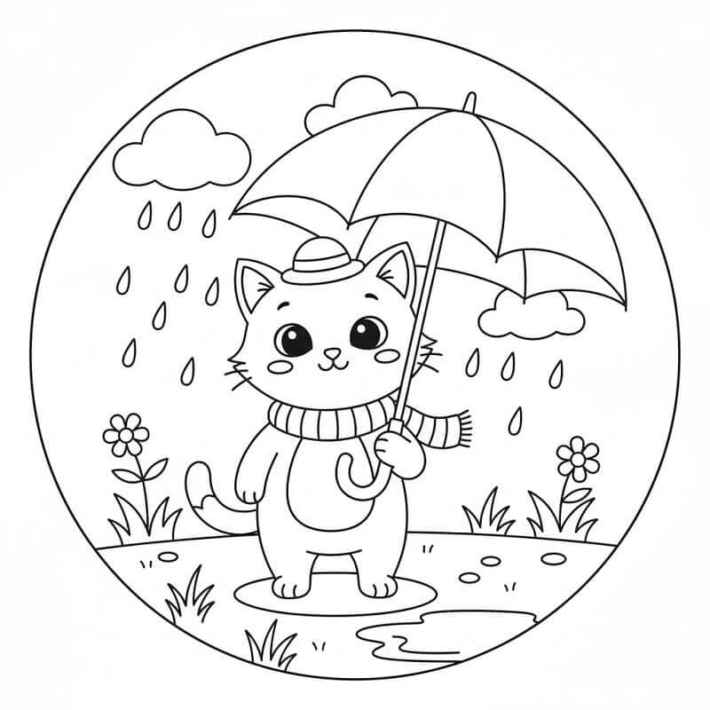 Stampabile Ombrello Omaggio da colorare