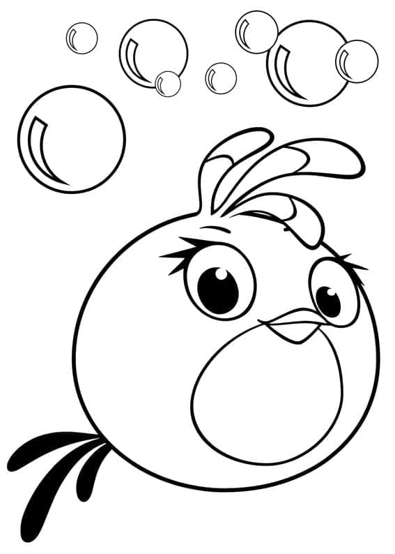 Stella Uccello Rosa Angry Birds da colorare