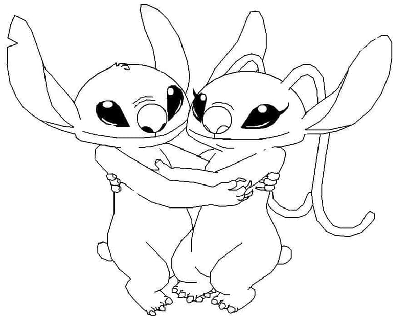 Stitch e Angel Bedava da colorare