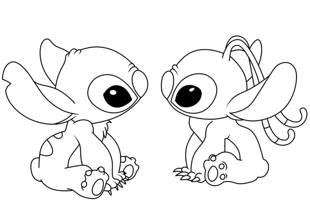 Stitch e Angel Carini da colorare