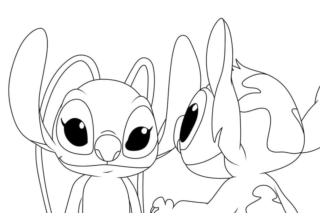Stitch e Angel Gratis Stampabili da colorare