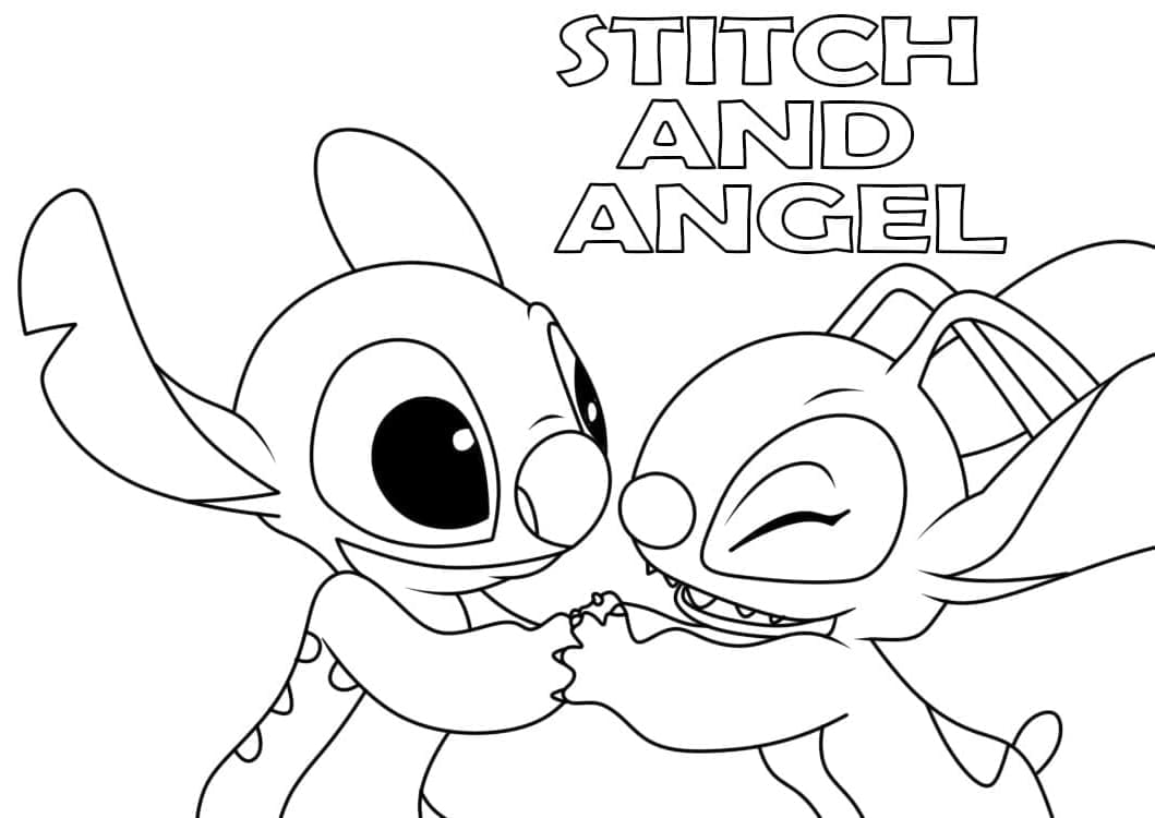Stitch e Angel Stampabili da colorare