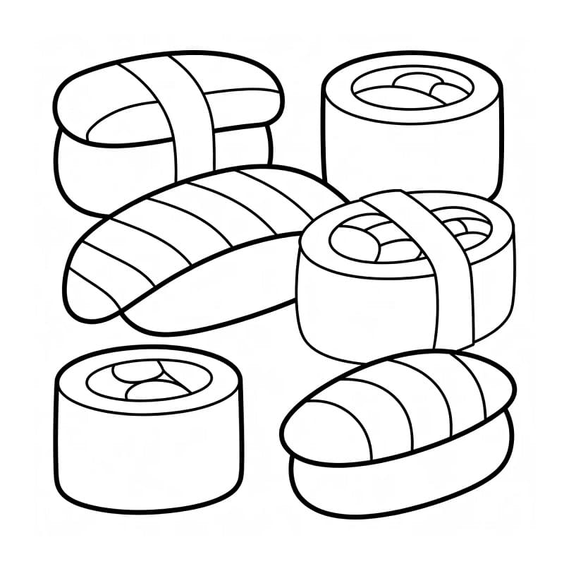 Sushi Gratis per Bambini da colorare