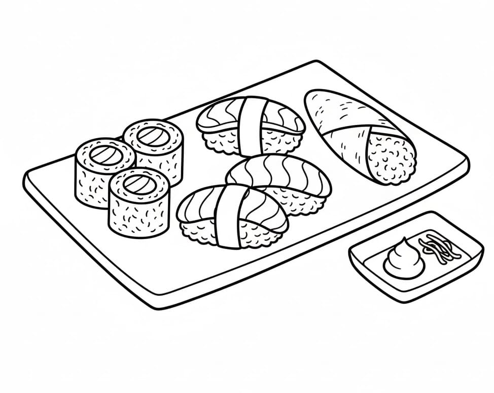 Sushi Regalo da colorare