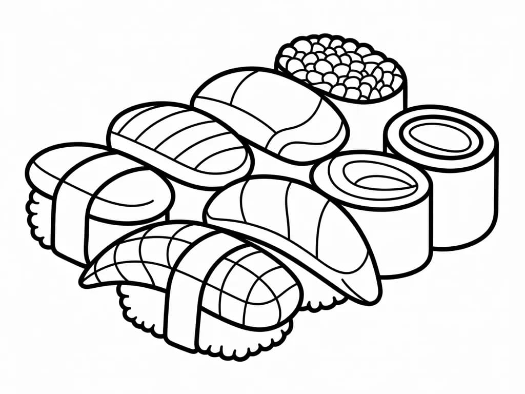 Sushi Stampabile Gratis da colorare