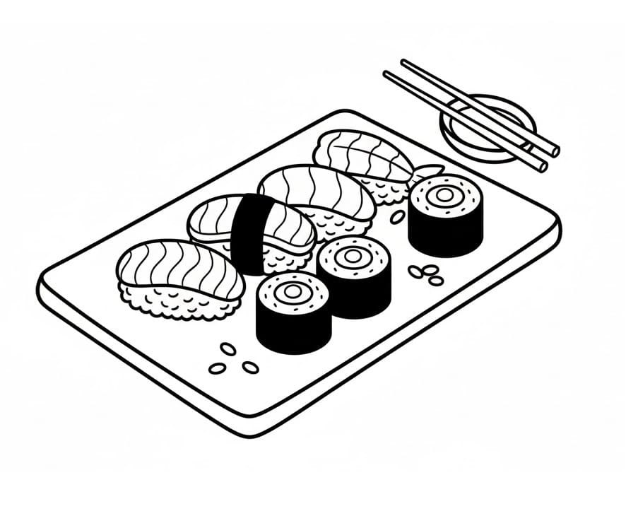 Sushi Stampabile per Piccoli da colorare