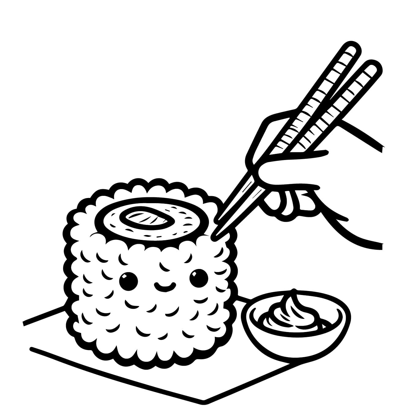 Sushi carino da colorare