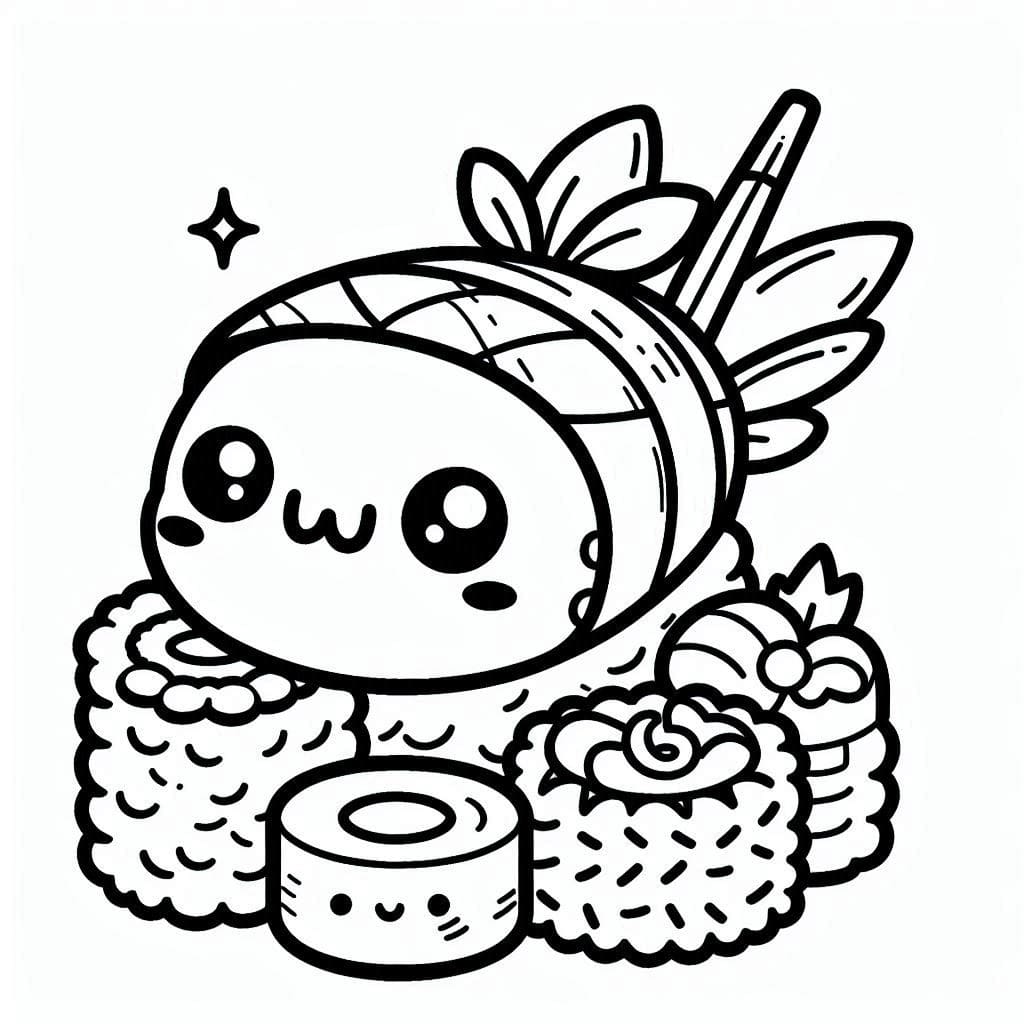 Sushi molto carino da colorare