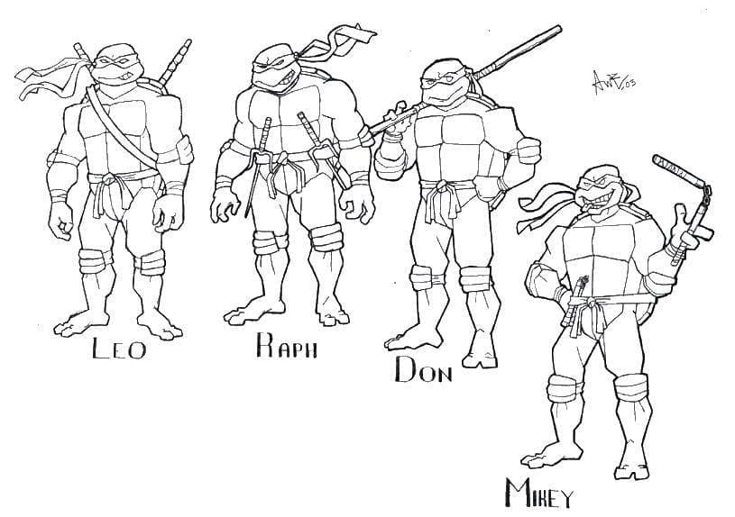 Tartarughe Ninja (15) da colorare